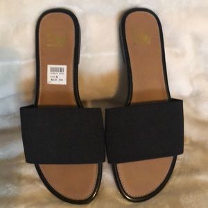 American Eagle, black, size 8, slide on, no heel sandal.